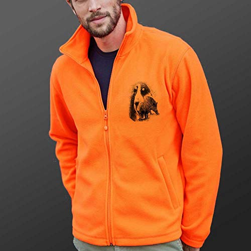 Pets-easy – Chaqueta polar con un sanglier, perro grande gascón de Santa Lucía – Ropa de caza personalizada con un chaleco, Hombre, color naranja, tamaño large