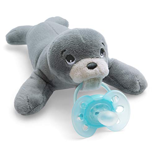 Philips Avent Peluche con chupete SCF348/14 - Peluche de foca con chupete ultra soft, sin BPA, 0-6 meses