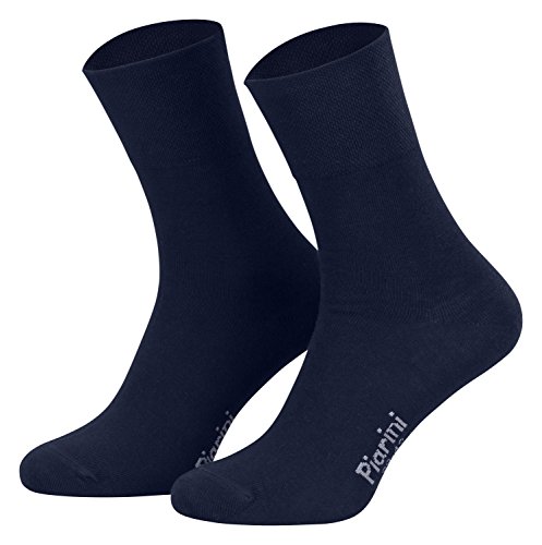 Piarini - 8 pares de calcetines unisex - Sin elástico - Caña cómoda - Azul marino - 47-50