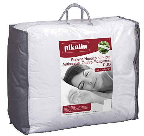 Pikolin Home - Edredón/Relleno nórdico de fibra DUO cuatro estaciones 150gr/m²+ 300gr/m², antiácaros, 240x220cm-Cama 150/160 (Todas las medidas)