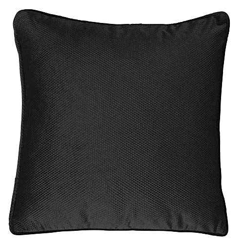 PimpamTex – Pack de 2 Fundas de Cojín Decorativo Terciopelo Suave, Cuadrado 45x45 cm, Funda de Almohada para Cama, Sofá, Silla o Dormitorio, Modelo Málaga – (45x45 cm, Negro)