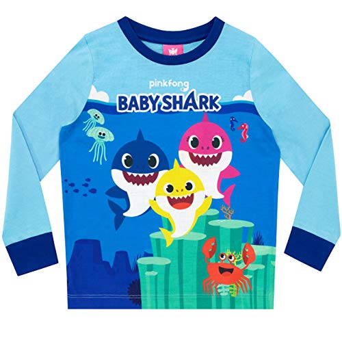 Pinkfong Pijamas de Manga Larga para niños Baby Shark Azul 3-4 Años