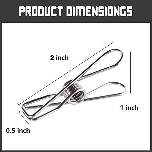 Pinzas de Ropa - Pinzas de acero inoxidable Clavijas de lavandería (80 Pcs)