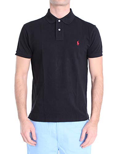 Polo Ralph Lauren Mod. 710782592 Polo Piqué Mangas Cortas Slim Fit Hombre Negro S