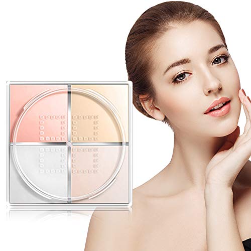 Polvos Sueltos, Finishing Powder, Maquillaje en polvo, corrector de base ligera de control de aceite mate cosmético cuatro cuadros, 12g