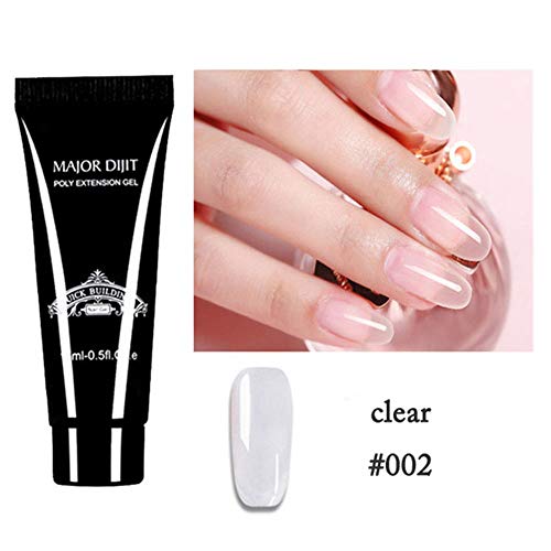 Poly gel nails kit,Anself 15ml Nail Poly Gel de Construcción Rápida Gel UV Espátula Extensión del cepillo Puntas falsas Set