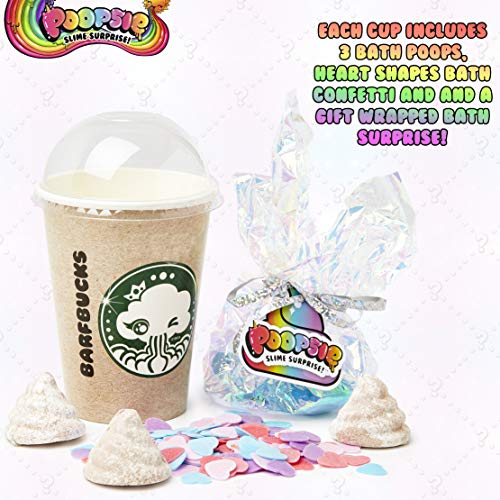 Poopsie Slime Surprise Unicornio Vasos Sorpresa de Bombas de Baño para Niños, Set con 3 Vasos de Parodia y 9 Mini Bombas Baño Efervescentes Perfumadas, Regalos Unicornios para Niñas y Niños