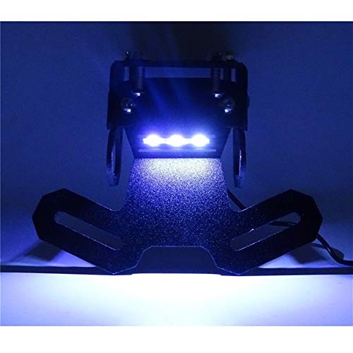 Portamatriculas moto For Kawasaki Z900 2017 2018 carnet de moto número de matrícula del marco del soporte Holder con luz LED (Color : Black)