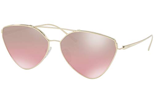 Prada PR51US Gafas de Sol Oro Pálido con Lentes de Espejo Violeta Plateado Degradado 62mm ZVN095 SPR51U PR 51US SPR 51U