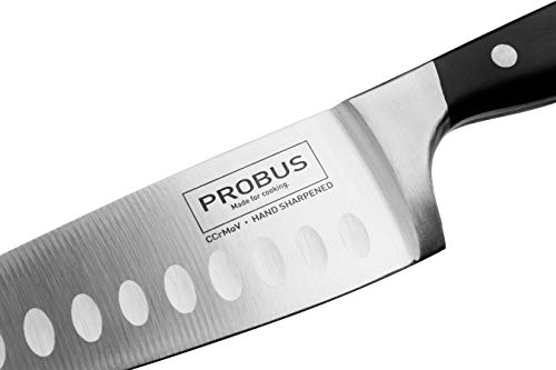 Probus cook's knife set, large & small premium kitchen knife, hand sharpened stainless steel universal knife for cutting and chopping, non-slip handle (blades: 20 cm/15 cm), quantity: 1 x set of 2