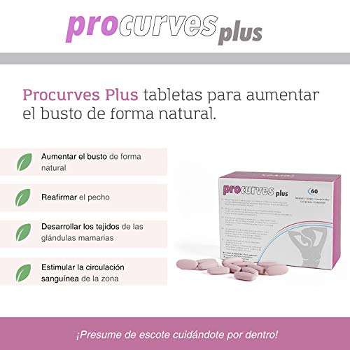 PROCURVES - Pack 2 Cajas de Procurves Plus - Tabletas naturales para el aumento de pecho