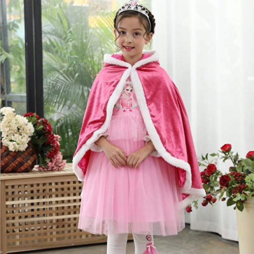 Proumhang Disfraz de Princesa Capa de Princesa para Niñas Disfraces para Halloween Trajes de Navidad Rosado 130 para 5-6 años