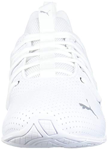 PUMA Men's Axelion Sneaker, White Silver, 10.5 M US