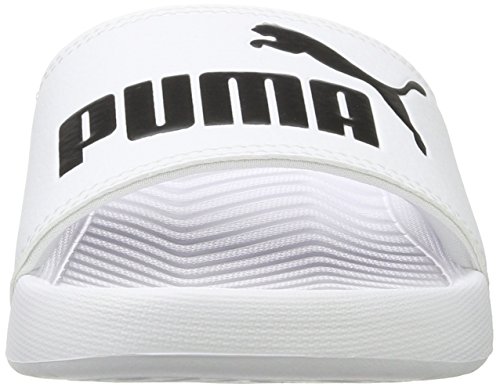 PUMA Popcat, Sandalias deslizantes para Hombre, Blanco White Black, 46 EU