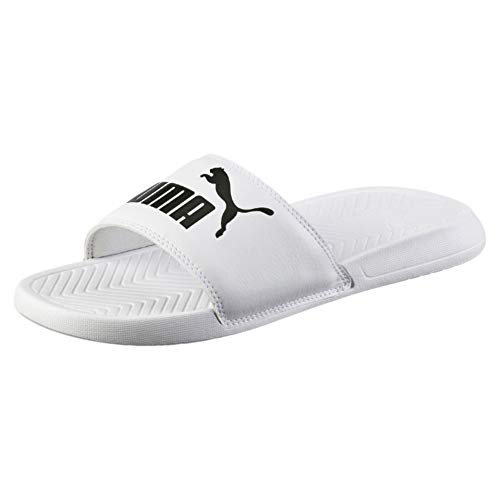 PUMA Popcat, Sandalias deslizantes para Hombre, Blanco White Black, 46 EU