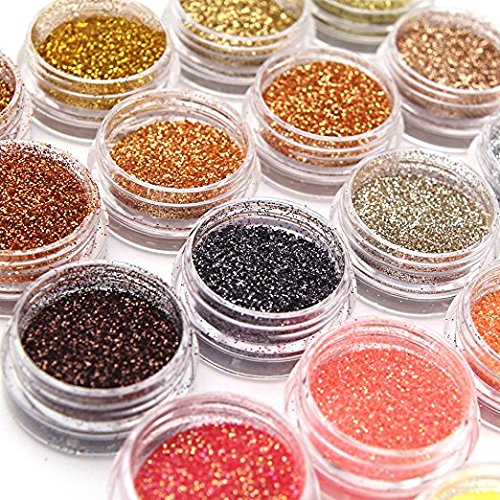 QIMEIYA 48 colores polvo para uñas purpurina brillos decoración 3d glitter nail art manicura