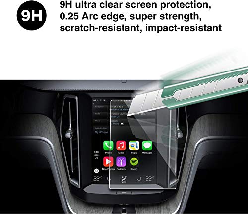 QOHFLD Para Volvo XC60 Sensus 2018 2019, Protector de Pantalla de navegación de Coche de Vidrio Templado Transparente de 8,7 Pulgadas Protector de película de Pantalla táctil LCD