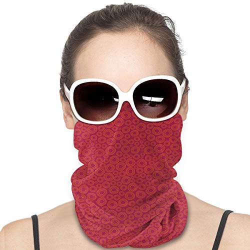 Q&SZ Sweatshirt Outdoor Headband Geometric Modern Types of Circles Rounds Inner Size with Fillers and Thin Art Print Es Scarlet and Maroon Scarf Neck Gaiter Face Bandana Scarf Head Scarf