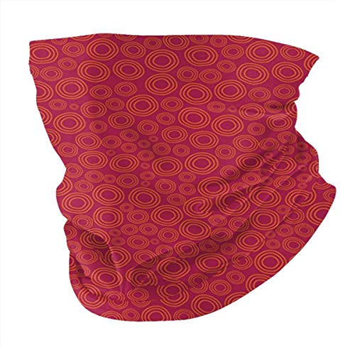 Q&SZ Sweatshirt Outdoor Headband Geometric Modern Types of Circles Rounds Inner Size with Fillers and Thin Art Print Es Scarlet and Maroon Scarf Neck Gaiter Face Bandana Scarf Head Scarf