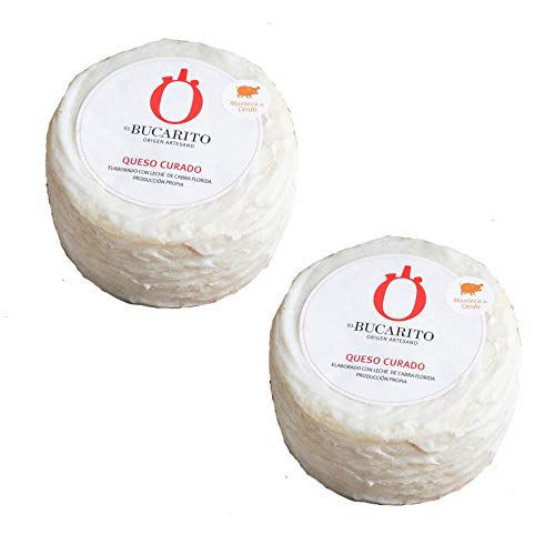 Queso Curado en Manteca Pasteurizado de 850 gr - Elaborado en Cadiz - Quesos El Bucarito (Pack de 2 piezas)