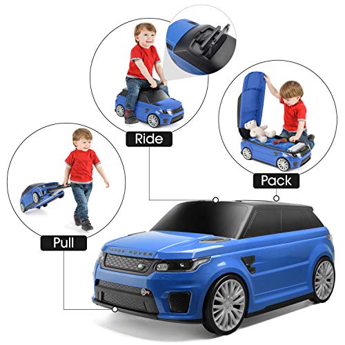 RANGE ROVER TY6108BL Maleta, Oficial Sport SVR Convertible Kids Ride On & Suit Case, Azul