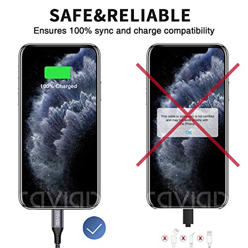 RAVIAD Cable Cargador iPhone [1.2M 4Pack] Cable Lightning Carga Rápida Trenzado de Nylon Cable iPhone Compatible con iPhone 11 Pro XS MAX XR X 8 Plus 7 Plus 6S 6 Plus 5 5S 5C SE iPad iPod