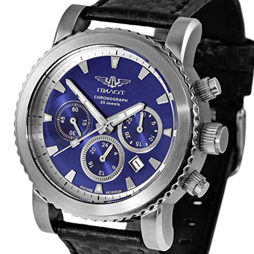 Reloj cronógrafo Poljot 31681, cronómetro, reloj mecánico de pulsera ruso P-Sports 43.S Sport Surfer