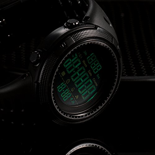 Relojes Deportivos de Bioxo Hombres Digital, Relojes de Pantalla Led Militares y Impermeable Militar de Negocios Reloj Cronómetro Casual - Negro