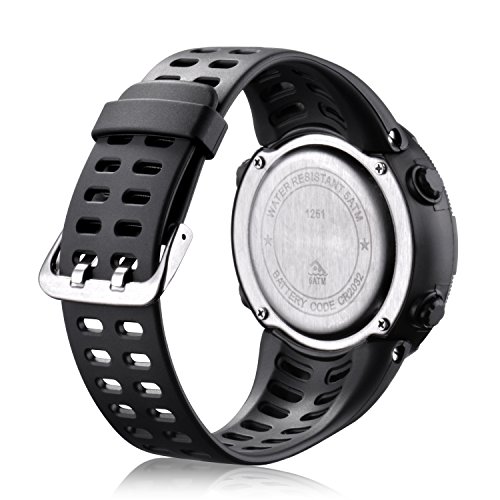 Relojes Deportivos de Bioxo Hombres Digital, Relojes de Pantalla Led Militares y Impermeable Militar de Negocios Reloj Cronómetro Casual - Negro