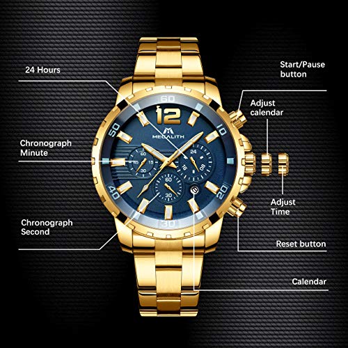 Relojes Hombre Relojes Grandes de Pulsera Militares Cronografo Diseñador Luminosos Impermeable Reloj Hombre Deportivos de Acero Inoxidable Plata Analogicos Fecha