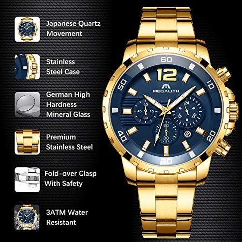 Relojes Hombre Relojes Grandes de Pulsera Militares Cronografo Diseñador Luminosos Impermeable Reloj Hombre Deportivos de Acero Inoxidable Plata Analogicos Fecha