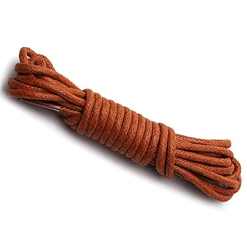 rismart Fuerte Cordones - 3 mm Redondo - Ideal Para el Vestido, Para caminar y Excursionismo Botas de Zapatos P01,Broncea (3 pares),150 cm