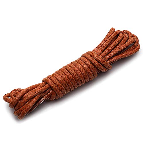 rismart Fuerte Cordones - 3 mm Redondo - Ideal Para el Vestido, Para caminar y Excursionismo Botas de Zapatos P01,Broncea (3 pares),150 cm