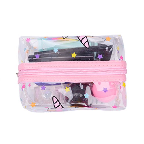 RK-HYTQWR Lindo Transparente plástico Transparente PVC Viaje Maquillaje cosmético artículos de tocador Bolsa con Cremallera Bolsa, Bolsa de cosméticos de gelatina de Gato, Gato