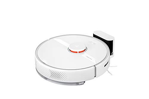 Roborock S6 Pure White - Aspiradora de Alta Potencia de Aspiración Alfombras y superfícies, Tanque de agua 180 ml, Superficie 300 m2, Programable vía App, Wi-Fi conectado y Control Alexa Google Home