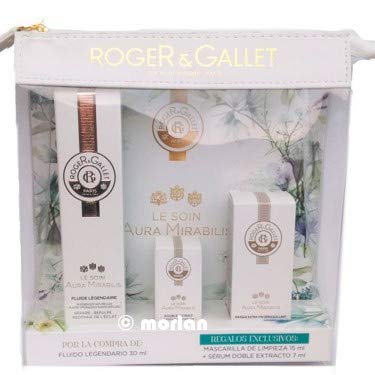 Roger&Gallet Neceser Le Soin Aura Mirabilis Fluido Legendario, 30ml+REGALO Mascarilla De Limpieza, 15ml+Sérum Doble Extracto, 7ml