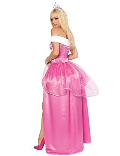 Ropa Erótica para Mujer Pink Sexy Aurora Sleeping Beauty Dress Disfraz De Halloween Princess Aurora Dress Mujeres Adultas Sleeping Beauty Movie Cosplay Clothes-B_XL