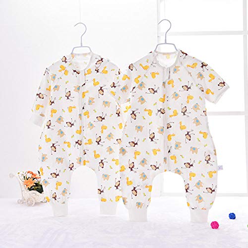 Sacos De Dormir Para Bebé Saco De Dormir De Pierna De Tres Capas De Gasa Cálida Tipo Ropa-Mono Flor_M (80)