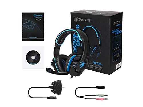 SADES Auriculares PS4, Auriculares de Juegos de 3,5 mm con micrófonos para la supresión acústica de teléfonos celulares Mac de Xbox 360 Tablet