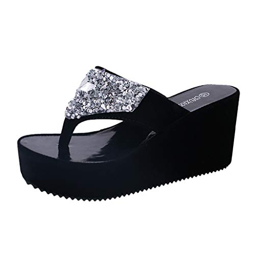 Sandalias Y Chancletas De Plataforma Para Mujer, Wyxhkj Sandalias Mujer Verano Chanclas Flip-flops Niña Sandalias Antideslizantes De Rhinestone Sandalias Cuñas Zapato De Playa Para Mujer