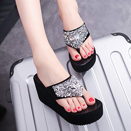 Sandalias Y Chancletas De Plataforma Para Mujer, Wyxhkj Sandalias Mujer Verano Chanclas Flip-flops Niña Sandalias Antideslizantes De Rhinestone Sandalias Cuñas Zapato De Playa Para Mujer