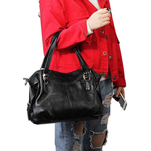 SDINAZ Bolsos de Mano Mujer Bolsos Bandolera Moda Cuero Piel autentica Suave Bolsos Totes Shoppers y Bolsos de Hombro