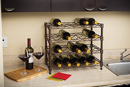 Seville Classics she05121b apilables Botellero para 20 Botellas, Metal, Bronce, 53,1 x 29,2 x 45,5 cm