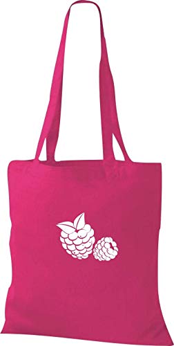 Shirtinstyle Bolso de Tela Bolsa de Algodón Tu Favorito Frutas y Verduras Frambuesa Mora - fucsia, 38 cm x 42 cm