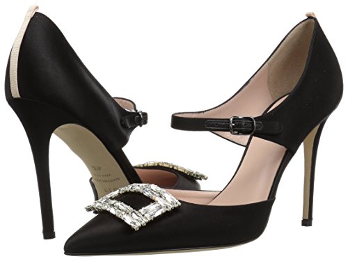 SJP by Sarah Jessica Parker Women's Trinity Pump, Black Satin, 37.5 B EU (7 US)