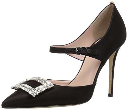 SJP by Sarah Jessica Parker Women's Trinity Pump, Black Satin, 37.5 B EU (7 US)