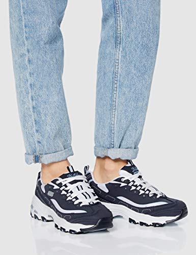 Skechers Women's D'Lites Biggest Fan 11930-nvw Low-Top Sneakers, Blue (Navy Trubuck/White Mesh/Carolina Blue Trim NVW), 5 UK 38 EU