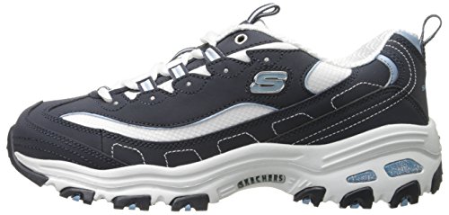 Skechers Women's D'Lites Biggest Fan 11930-nvw Low-Top Sneakers, Blue (Navy Trubuck/White Mesh/Carolina Blue Trim NVW), 5 UK 38 EU