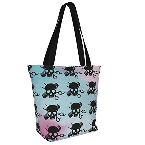 Skull with Comb An Scissor Peluquería Salón Mochila con cordón para niños Niños Niñas Adolescentes Cumpleaños, Bolsa de Regalo Bolsa de Cuerda Gym Cinch Sack para la Escuela y la Fiesta