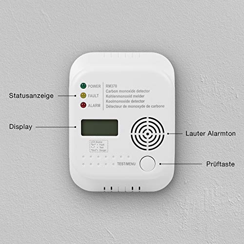 Smartwares RM370 Detector de monóxido de Carbono, 1.5 V, Blanco